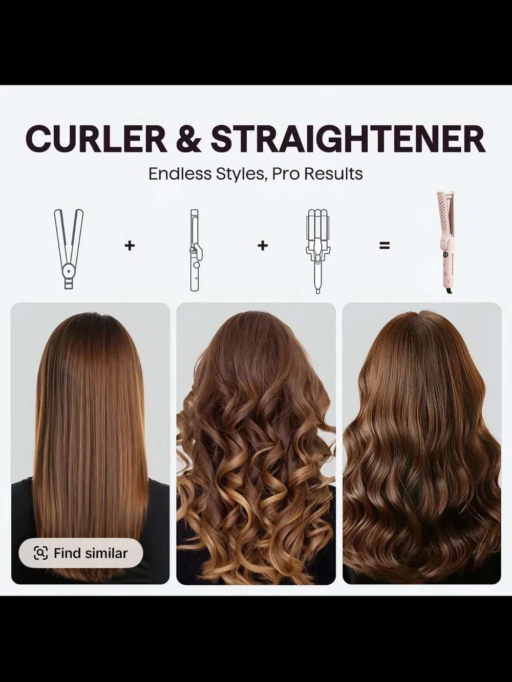 Wavytalk Pink 2-in-1 Hair Curler and Straightener